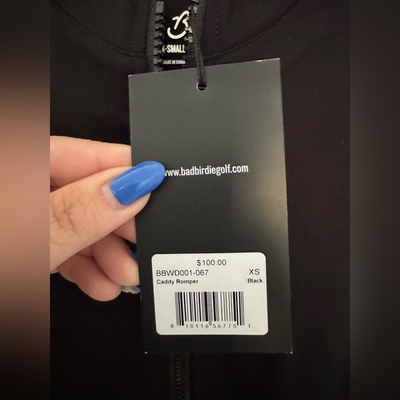 NEW Bad Birdie Caddy Romper Golf Athletic Colorblock Black Teal Size XS NWT - Picture 5 of 6